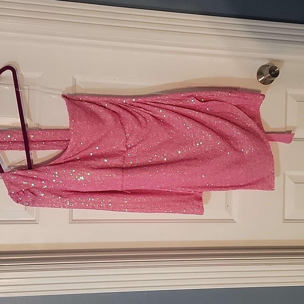 Honey and Rosie size L pink and sparkle dress